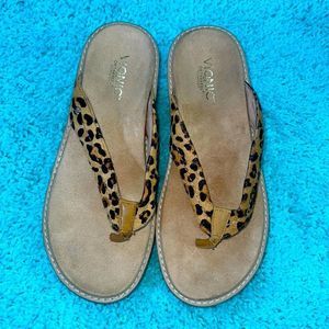 Vionic Grenada Wedge Sandals - Tan Leopard